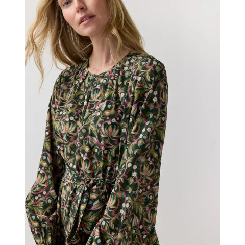Ann Mashburn Aba Maxi Dress in Olive Silk