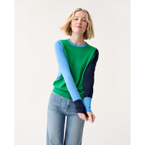 Ann Mashburn Kit Crewneck Colorblock Sweater