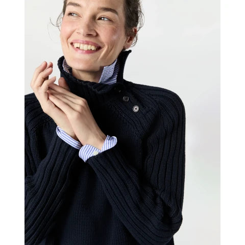 Ann Mashburn Ines Side Funnel Neck Sweater