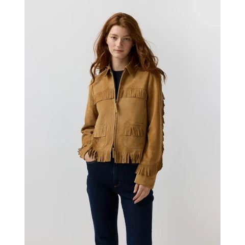 Ann Mashburn Lorena Jacket in Camel Suede