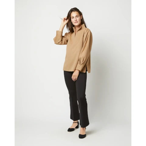 Ann Mashburn Violet Camel Flannel Top
