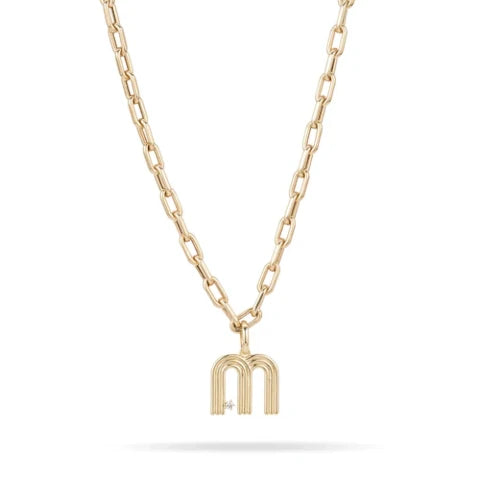 Adina Reyter Groovy Diamond Initial Hinged Charm - M