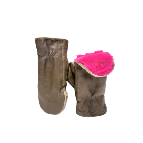 Alpo Faux Fur Lined Zipper Mittens