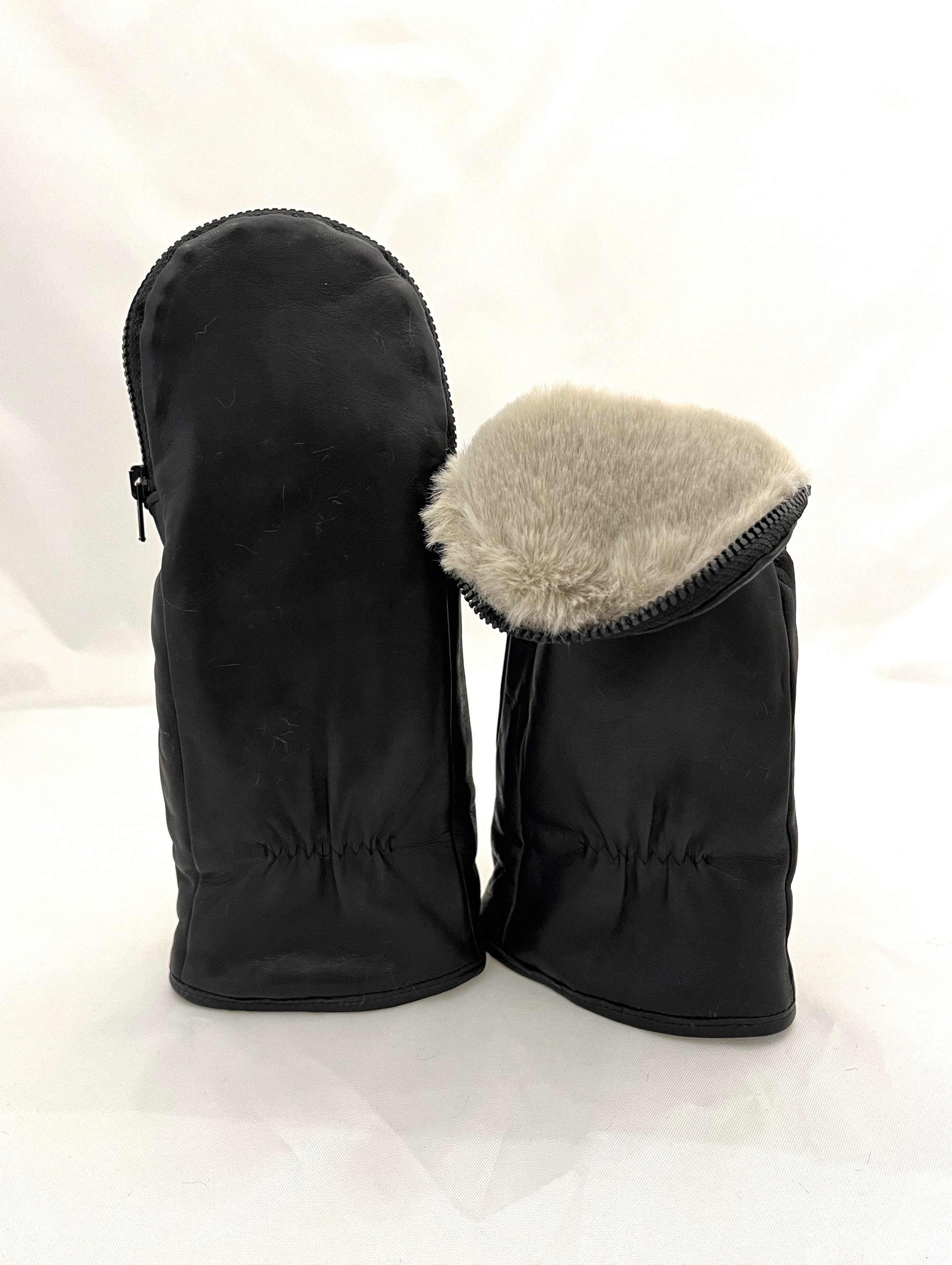 Alpo Faux Fur Lined Zipper Mittens