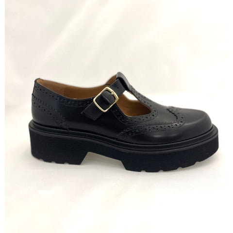 Angelo Bervicato Abrasoft Nero Strap Shoe