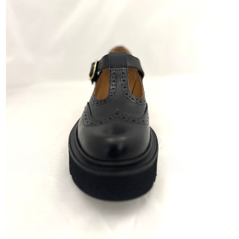 Angelo Bervicato Abrasoft Nero Strap Shoe