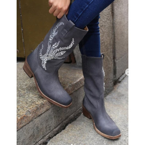 Antonia Capri Cowboy Boot with Crystals