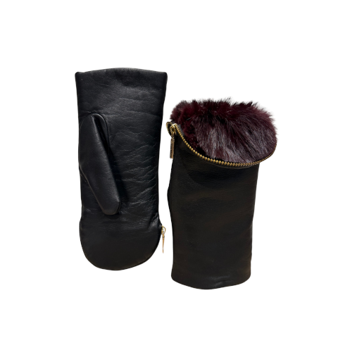 Aristide Fur Lined Zipper Mittens