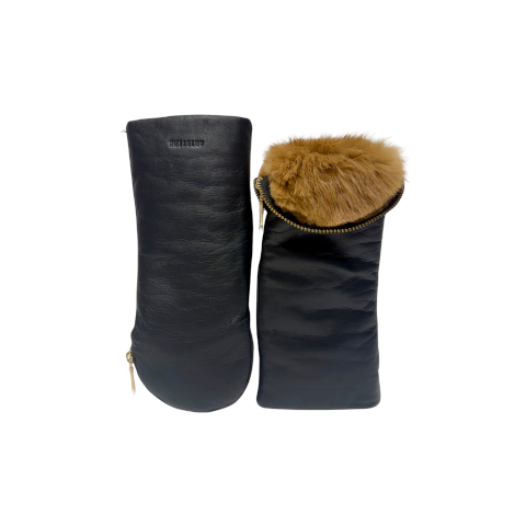 Aristide Fur Lined Zipper Mittens