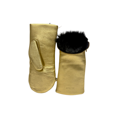 Aristide Fur Lined Zipper Mittens