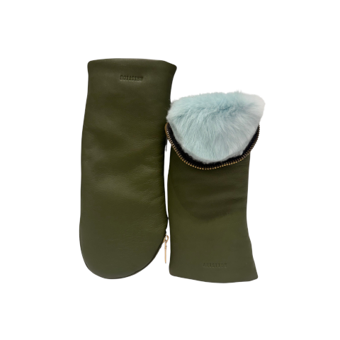 Aristide Fur Lined Zipper Mittens