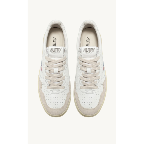 Autry Medalist Low Sneakers in Suede and Leather White