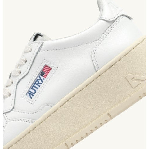 Autry Platform Sneaker in White Leather