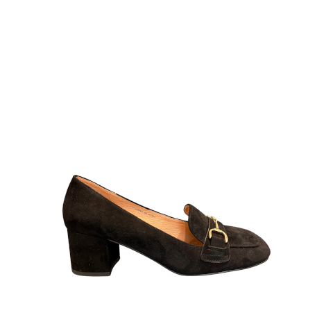 Bibi Lou Suede Pump with Gold Bit