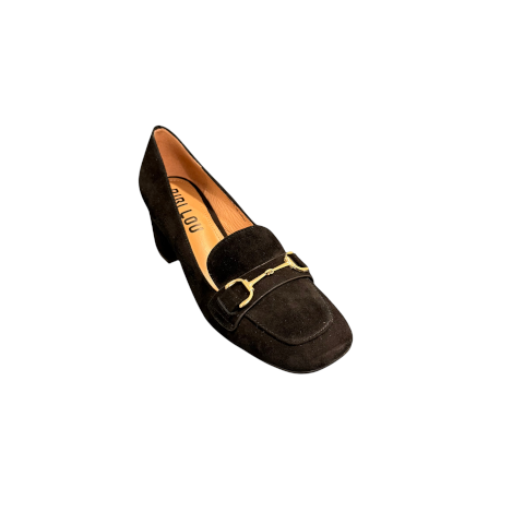 Bibi Lou Suede Pump with Gold Bit
