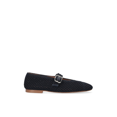 Bibi Lou Elani Flat Woven Mary Jane in Navy