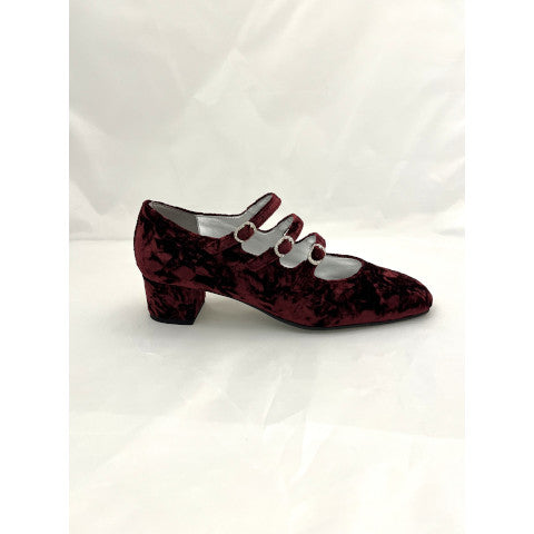 Carel Paris Kina Burgundy Velvet Shoe