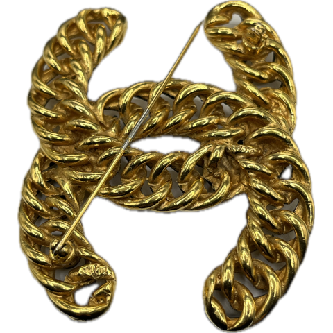 Vintage Chanel Curb Chain CC Brooch