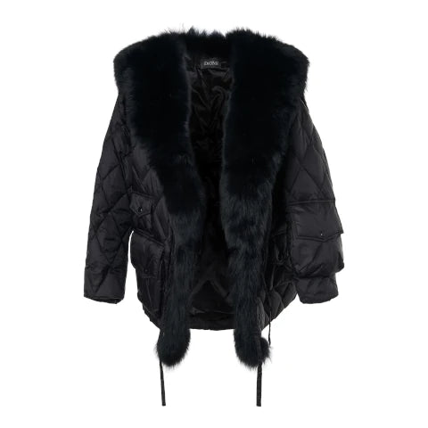 Diomi Designs Puffer Coat with Fox Trim