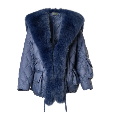 Diomi Designs Puffer Coat with Fox Trim