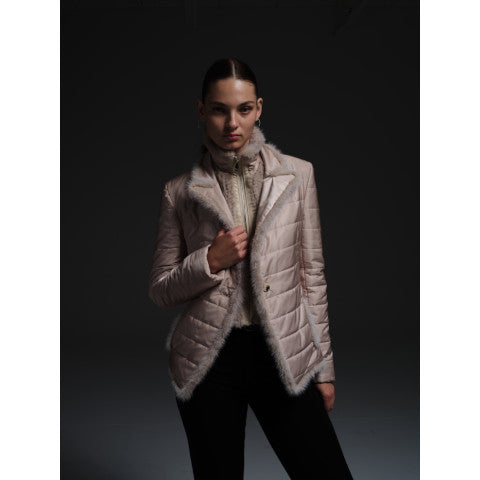 Mink Trim Jacket with Detachable Vest