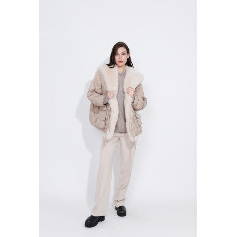 Diomi Designs Puffer Coat with Fox Trim