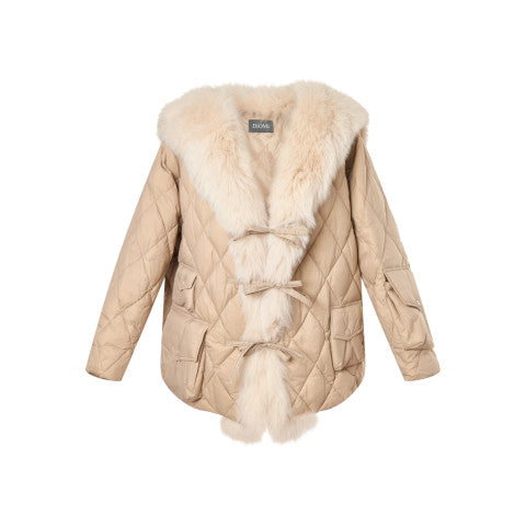 Diomi Designs Puffer Coat with Fox Trim