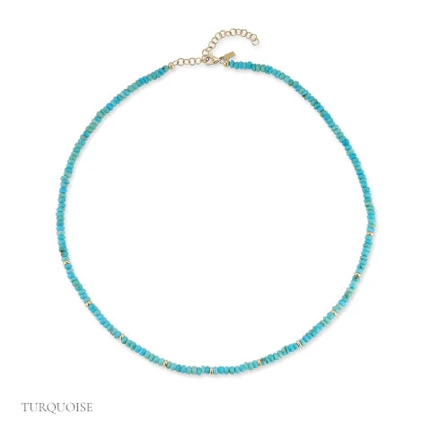EF Collection Birthstone Bead Necklace in Turquoise