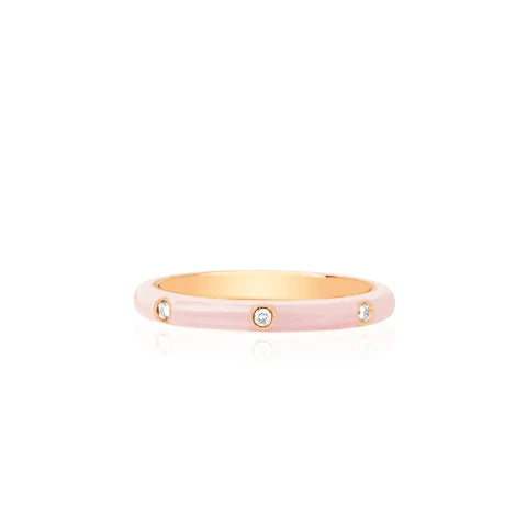 EF Collection 3 Diamond Enamel Stack Ring