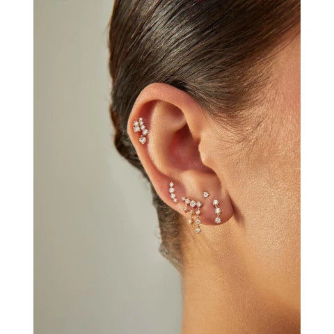 EF Collection Single Arc Diamond Stud - Right Ear
