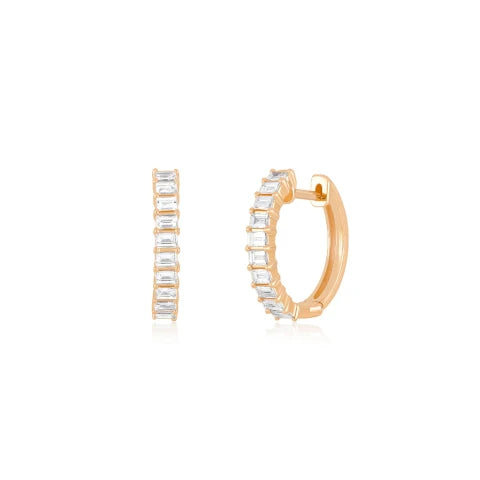 EF Collection 14K Diamond Baguette Hoop