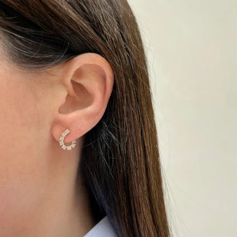 EF Collection Diamond Double Wrap Earring