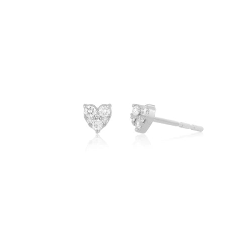 Full Cut Diamond Mini Heart Stud Earring