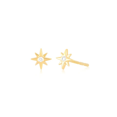 EF Collection Diamond Starburst Stud Earring