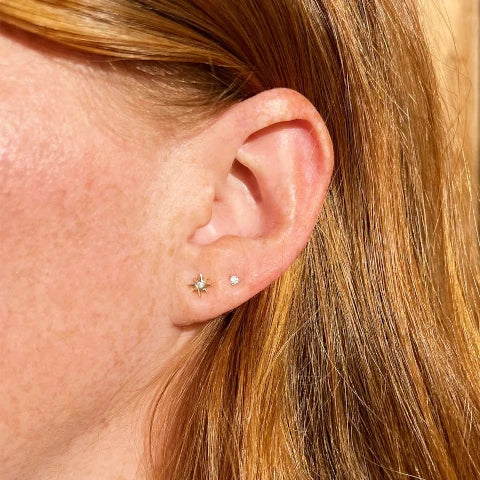 EF Collection Diamond Starburst Stud Earring