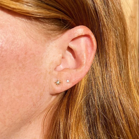EF Collection Diamond Starburst Stud Earring