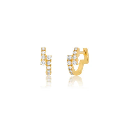 EF Collection Single Diamond Marley Mini Huggie Earring