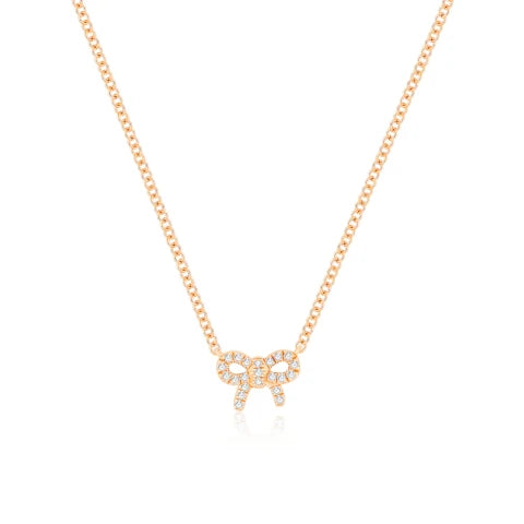 EF Collection Mini Bow Diamond Necklace