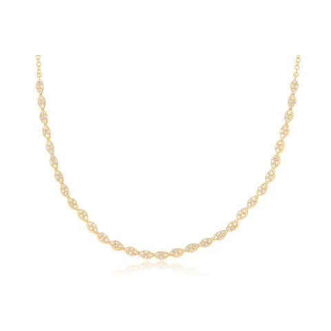 EF Collection Pave Diamond Marquise Necklace