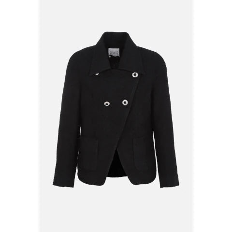 Edward Achour Black Blazer with Rhinestone Buttons