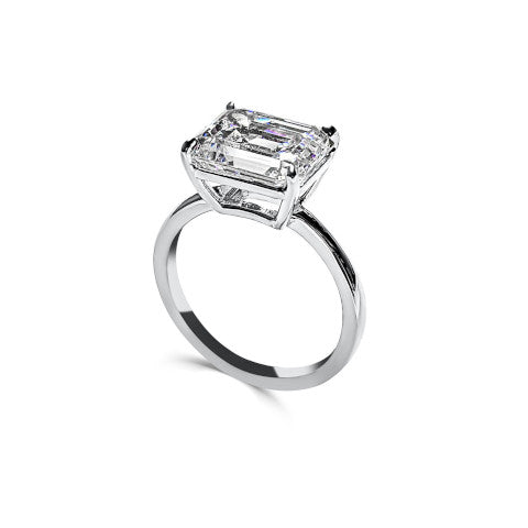Fantasia East West Emerald Cut Ring