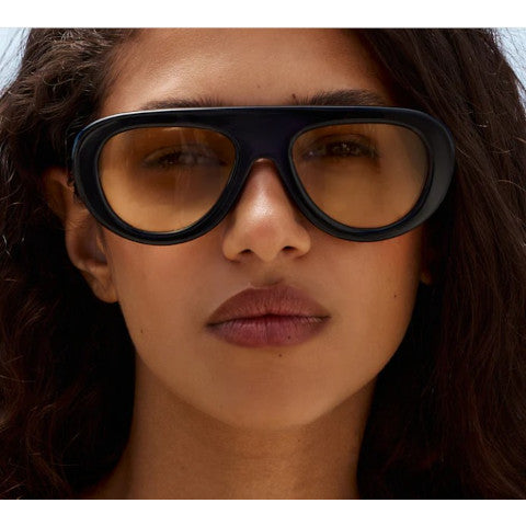 Jimmy Fairly The Gabrie Black Frame Sunglasses with Yellow Lens