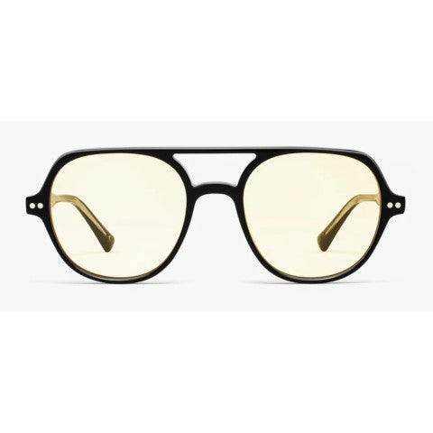 Jimmy Fairly The Lars Black Frame Sunglasses with Yellow Lens