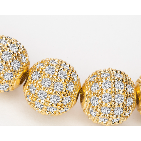 Janis Savitt Pave Gold Bead Necklace