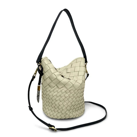 Kempton & Co. Richmond Bucket Bag - Sand Threaded Weave