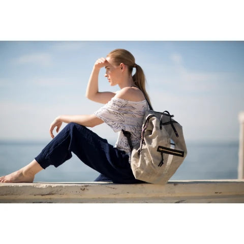 Kempton & Co. Postal Silver Stripe Backpack Tote