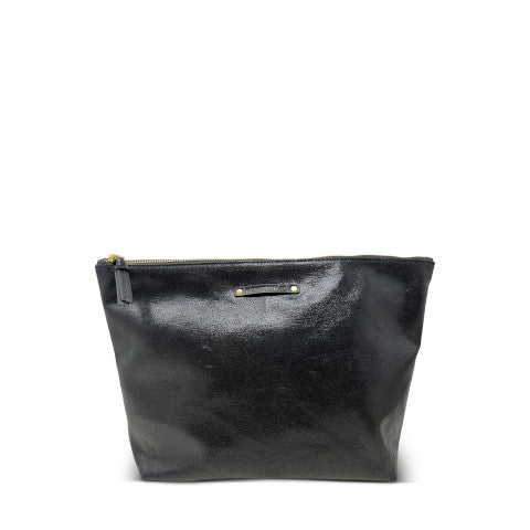 Kempton Slick Black Canvas Oversized Pouch