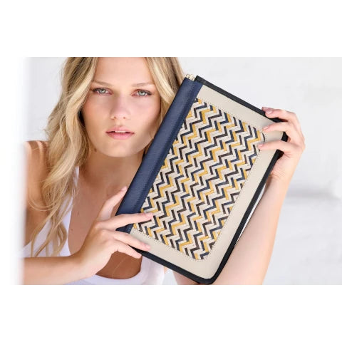 Kempton & Co. Snap Clutch - Woven Zigzag