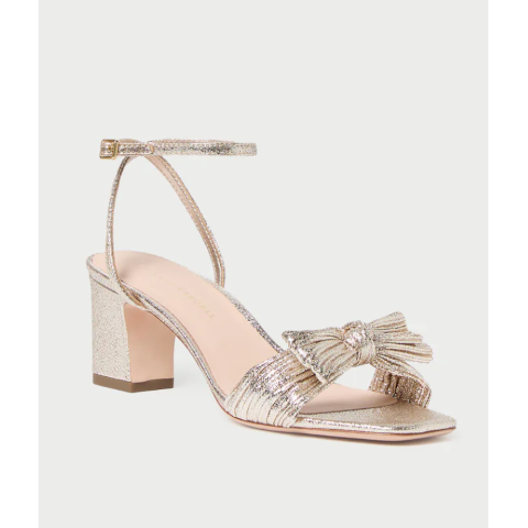 Loeffler Randall Kimora Champagne Pleated Bow Sandal