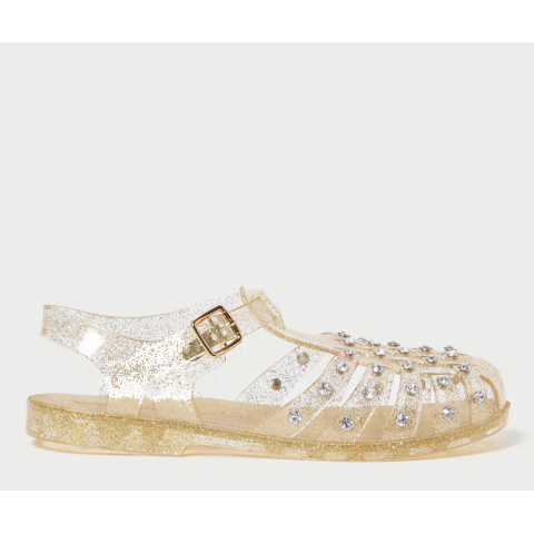 Loeffler Randall Rhys Champagne Glitter Jelly Sandal